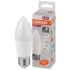 Лампа светодиодная LED 10 Вт E27 3000К 800Лм свеча 220 В (замена 75Вт) OSRAM LEDVANCE 4058075579538