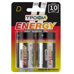 Батарейка Трофи LR20-2BL ENERGY POWER Alkaline (12/96/3456) ЭРА C0034933