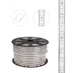 Лента уличная LED герметичная в силиконовой оболочке 220В 13х8мм IP65 SMd5050 60 диодов/метр красный (бухта 50м) Neon-Night 142-101