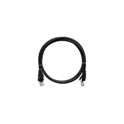 Шнур U/UTP 4 пары, Кат.5e, 2хRJ45/8P8C, T568B, 7х0,205мм, PVC, черный, 0,5м NIKOMAX/NIKOLAN NMC-PC4UD55B-005-BK