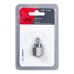 Переходник 1/4''F на елочку 6мм с обжимным кольцом 9х11мм блистер 1 шт Fubag 180250 B