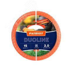 Леска Duoline D 2,0 мм L 15 м (скрученный квадрат, двухцветная, красная жила) 200-15-6 Patriot 805401151