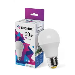 Лампа светодиодная LED 30Вт 220В Е27 D70х136 6500К холодный A70 КОСМОС LkecLED30wA70E2765