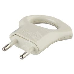 Вилка б/з 6A с кольцом непрямой ввод белая (10/200/9600) V1 ЭРА Б0019182