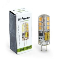 Лампа светодиодная LED 3вт 12в G4 белый капсульная FERON LB-422 48LED
