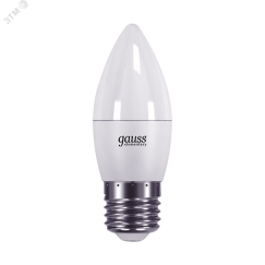 Лампа светодиодная LED 6 Вт 420 лм 3000К AC180-240В E27 свеча теплая  Elementary Gauss Gauss 33216