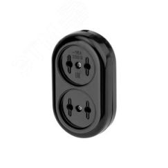 Колодка 2 гнезда карболитовая  б/з 16 А, черная REXANT REXANT 11-8981