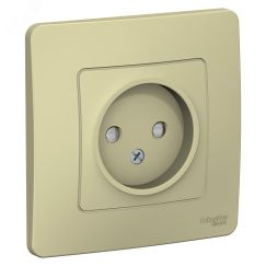 BLANCA С/У РОЗЕТКА без заземления со шторками, 16А, 250В, БЕЖЕВЫЙ SE (Systeme) BLNRS000117