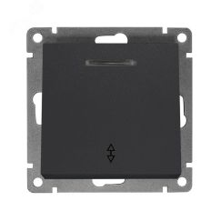 Выключатель одноклавишный проходной с подсветкой серия Афина, с/у, 10А, 220В, графит (еврослот) Универсал A0125-Gr