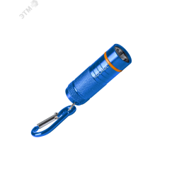 Фонарь брелок 1Вт LED/4xLR44 входят в комплект/корпус анодированный алюминий/карабин, КОСМОС КОСМОС KOC205B