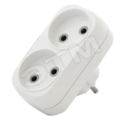 Тройник на 2 розетки без заземления 6А Универсал А202