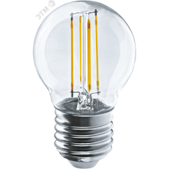 Лампа светодиодная LED 4вт Е27 теплый шар FILAMENT Navigator Group 71310