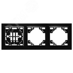 Рамка трехместная горизонтальная, серия Эрна, черный Stekker STEKKER PFR00-9003-03 39484
