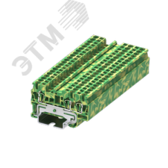 Клемма TC 1-2 земля, сечение 2,5 мм. кв., желто-зеленая SUPU TC2.5-3-PE