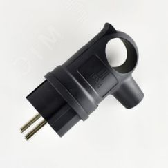Вилка с ручкой 2P+PE 1х16А 240В (каучук) Lezard 106-0400-0109