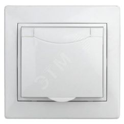 Розетка 2P+E Schuko с крышкой, 16А-250В, СУ, б.л., Plano, белый, 1Э-203-01 ЭРА Б0038829