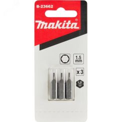 Насадка бита HEX1.5, 25 мм, C-form, 3 шт. Makita B-23662