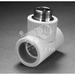 Тройник комбинированный 25 х 1/2' НР полипропиленовый PPR белый PRO AQUA PA25012P