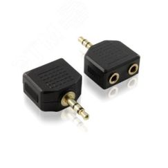Переходник - разветвитель аудио Jack 3.5 мм М на 2 Jack 3.5 мм F, черный Greenconnect GCR-AVA05