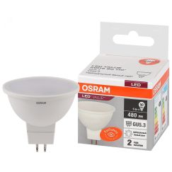 Лампа светодиодная LED 6 Вт GU5.3 4000К 480Лм спот 220 В (замена 50Вт) OSRAM LEDVANCE 4058075582637