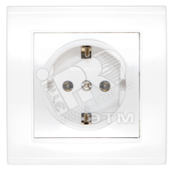 Розетка Бриллиант с заземлением белая Универсал 7947625