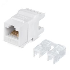 Вставка Keystone Jack RJ-45(8P8C), 180 градусов, категория 6, Dual IDC (110&Krone type), белая Cabeus KJ-RJ45-Cat.6-180