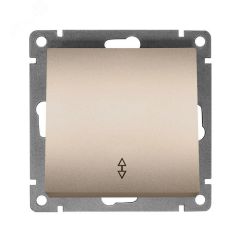 Выключатель проходной одноклавишный серия Афина , с/у, 10А, 220В, шампань (еврослот) Универсал A0025-Br