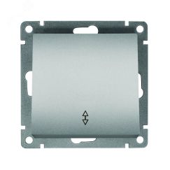 Выключатель проходной одноклавишный серия Афина , с/у, 10А, 220В, серебро (еврослот) Универсал A0025-S