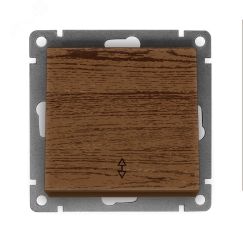 Выключатель проходной одноклавишный серия Афина , с/у, 10А, 220В, венге (еврослот) Универсал A0025-V