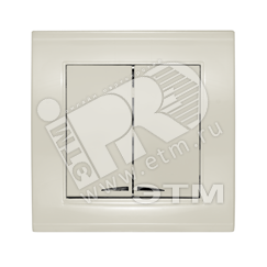 Выключатель Бриллиант двухклавишный с подсветкой слоновая кость Универсал 7948639