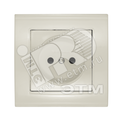 Розетка Бриллиант без заземления с защитной шторкой слоновая кость Универсал 7948813