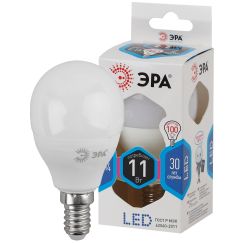 Лампа светодиодная Эра LED P45-11W-840-E14 (диод, шар, 11Вт, нейтр, E14) ЭРА Б0032988