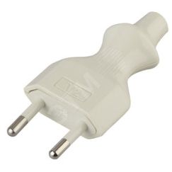 Вилка б/з 6A прямой ввод белая (10/200/9600) V2 ЭРА Б0019184