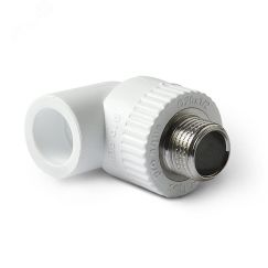Угольник 20 х 1/2' НР комбинированный, полипропиленовый, белый PRO AQUA PA27008P