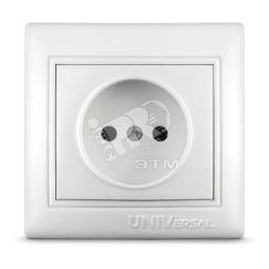 Розетка Севиль без заземления белая Универсал С0022