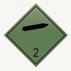Знак для маркировки опасных грузов 2.1 ''Невоспламеняющиеся, нетоксичные газы'' 250х250 мм, пленка самоклеящаяся ГОСТ 19433-88 EKF an-7-2-1