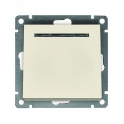 Выключатель одноклавишный с подсветкой серия Афина , с/у, 10А, 220В, слоновая кость (ivory) (еврослот) Универсал A0121-I