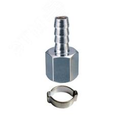 Переходник 1/4''F на елочку 6мм с обжимным кольцом 9х11мм Fubag 180250