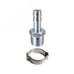Переходник 1/4''М на елочку 12мм с обжимным кольцом 17x20мм Fubag 180266