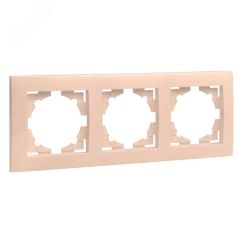 Валенсия рамка 3-местная кремовая EKF EWM-G-303-20