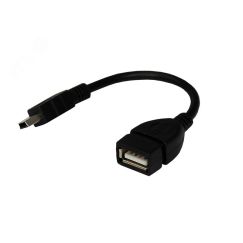 Кабель USB OTG mini USB на USB Кабель 0.15 м черный, 18-1181, REXANT 18-1181