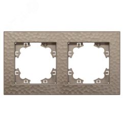 Рамка фактурная 2 поста универсальная UNIVersal серия Афина шампань (еврослот) Универсал A10044-Br