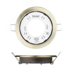 Светильник ультркий встраиваемый GX53/H2 ANTIQUE BRASS 10 PROM под лампу в составе набора из 10шт корпус античная бронза цена за 1 шт Uniel UL-00005056