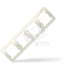Рамка 4 поста Бриллиант горизонтальная слоновая кость Универсал 7948721