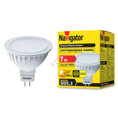 Лампа светодиодная LED 7вт 230в GU5.3 тепло-белая Navigator Group 94244