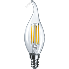 Лампа светодиодная LED 4вт Е14 белый свеча на ветру FILAMENT Navigator Group 61341