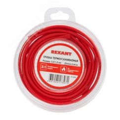 Трубка термоусаживаемая 3,0 1,5 мм красная, ролик 2,44 м, REXANT REXANT 29-0004