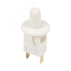 Выключатель-кнопка 250V 2.5А (2с) ON-(OFF) Б/Фикс белый (мебельная) REXANT 36-3021