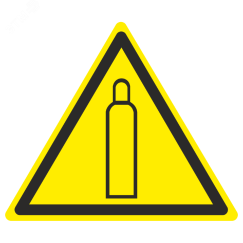 Знак W 19 ''Газовый баллон'' 150х150х150 мм, пластик ГОСТ Р 12.4.026-2001 EKF pn-w-19