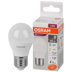 Лампа светодиодная LED 7 Вт E27 3000К 560Лм шарик 220 В (замена 60Вт) OSRAM LEDVANCE 4058075579804